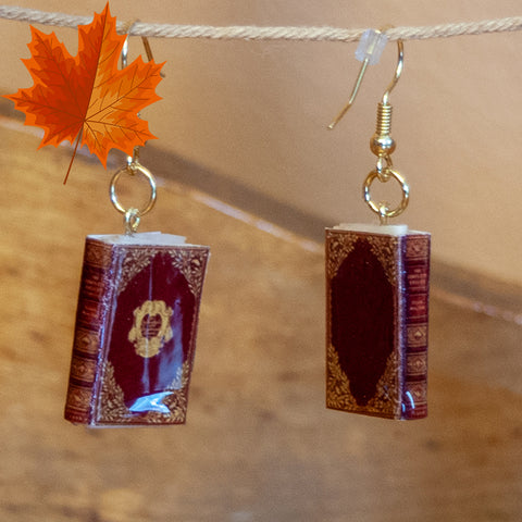 Old Book Earrings