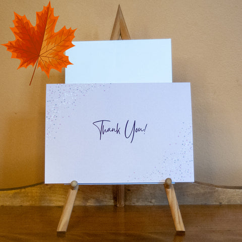 Thank you card - purple on lavender