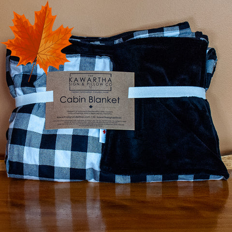 Cabin blanket - Buffalo Check - black & white