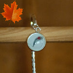 Silver tone metal bookmark - Coloured Feather Charm