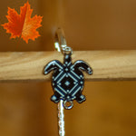 Silver tone metal bookmark - Coloured Turtle Charm