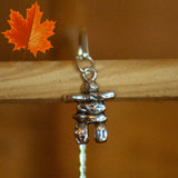 Silver tone metal bookmark - Inukshuk Charm