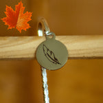 Silver tone metal bookmark - Silver tone single feather charm