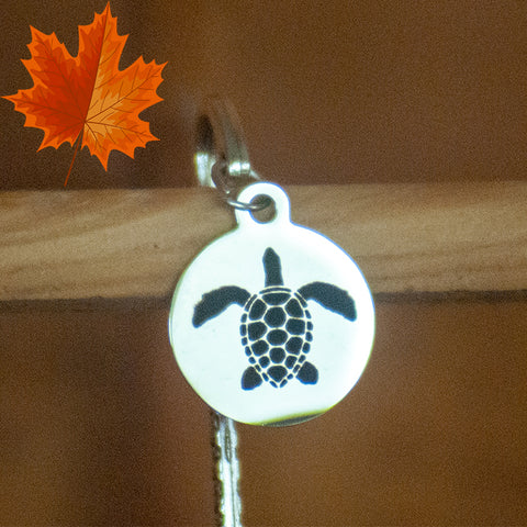 Silver tone metal bookmark - Silver tone turtle Charm