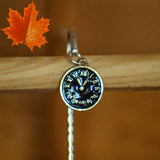 Silver tone metal bookmark - Clock Face Charm