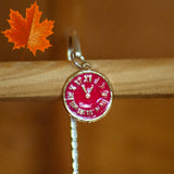 Silver tone metal bookmark - Clock Face Charm