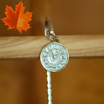 Silver tone metal bookmark - Clock Face Charm