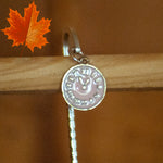 Silver tone metal bookmark - Clock Face Charm